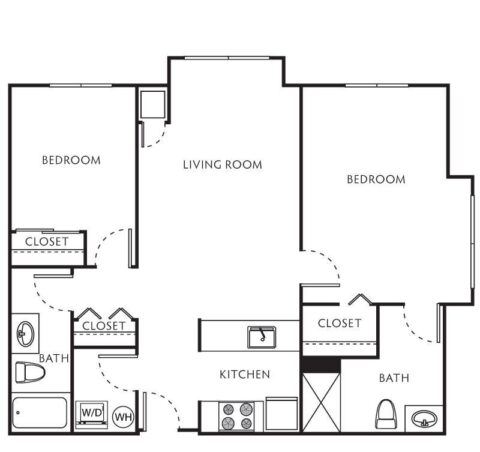 2 bed 2 bath layout