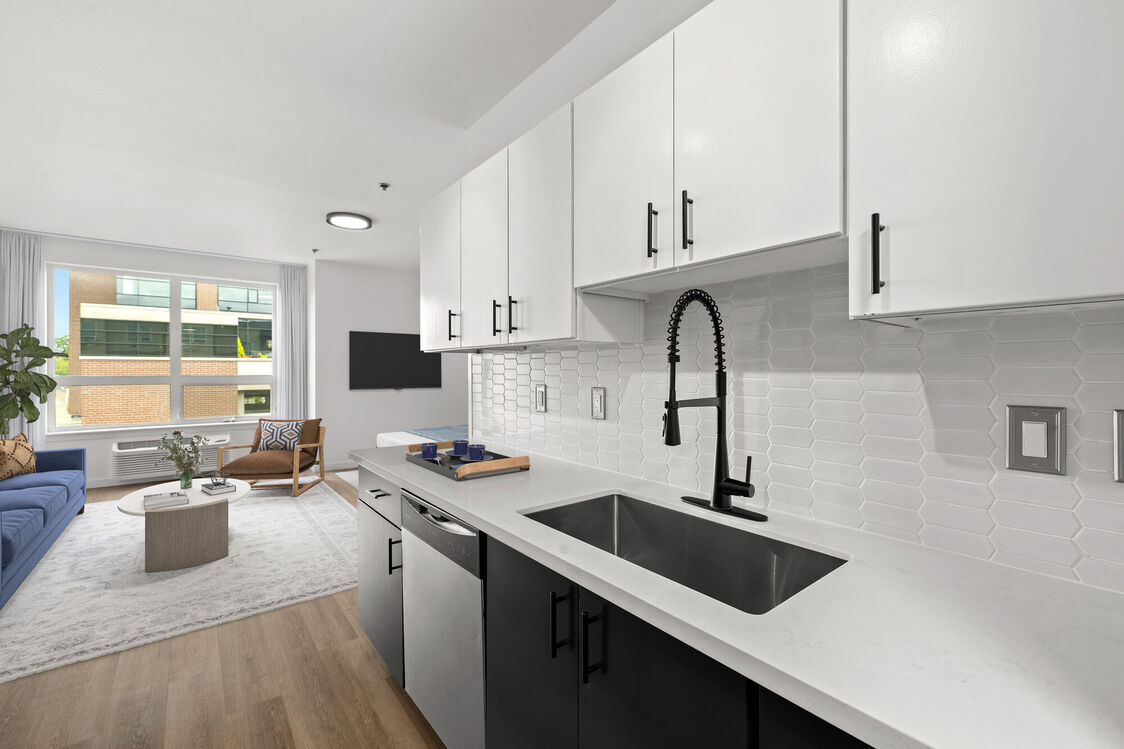 kitchen area and slight view of dining area