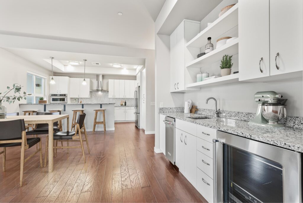 Kitchen with granite counters and stainless steel appliances