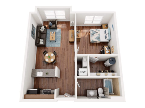 Felix Towers 1 Bed 1 Bath Large Classic Floor Plan
